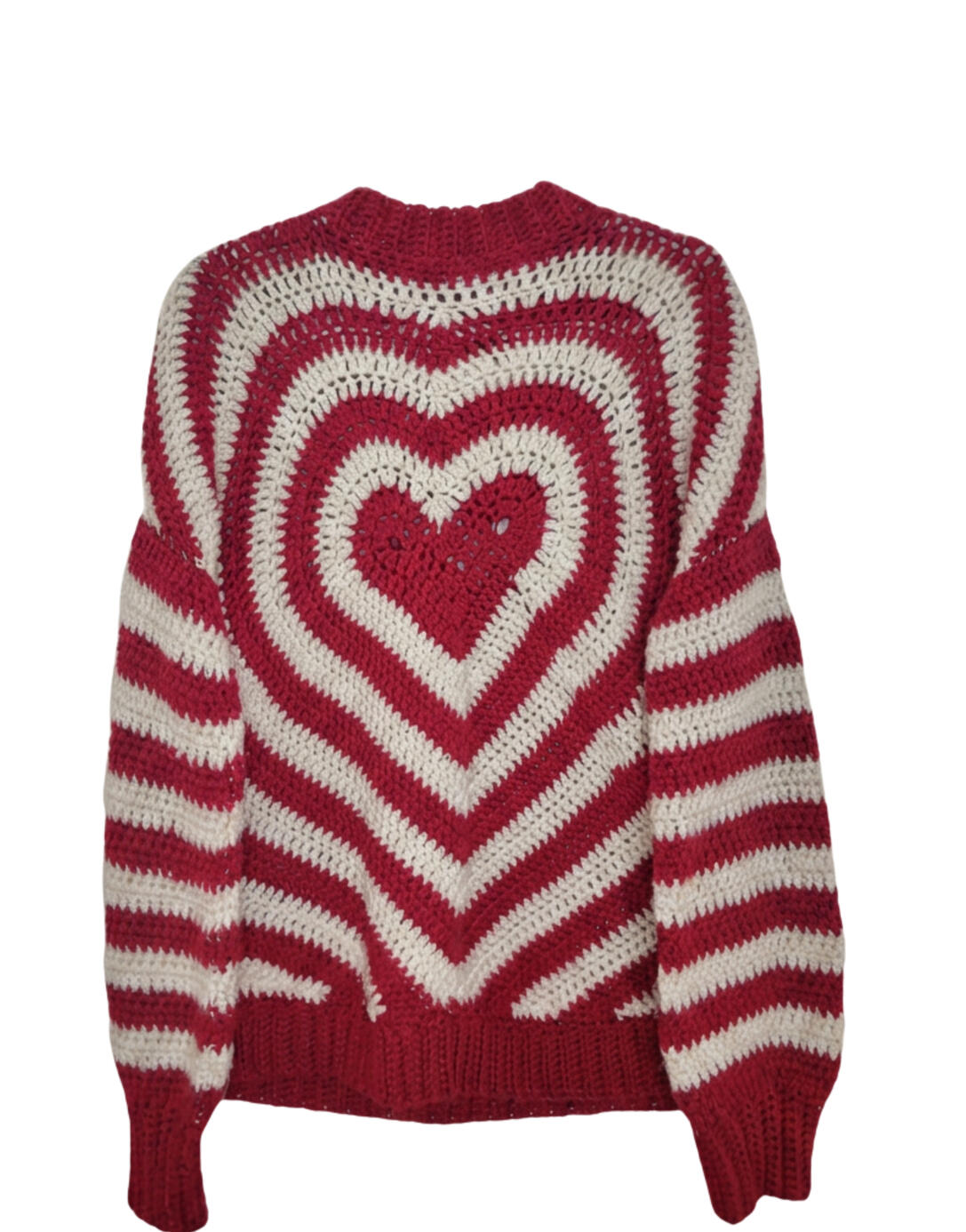 Red and white heart cardigan