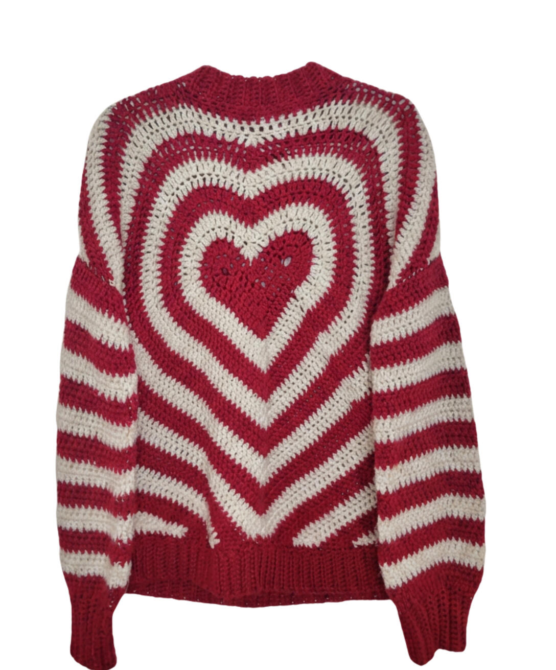 Red and White heart cardigan